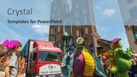  Presentation with dragons - Cool new slide deck with krakow-poland-may-31-2015 backdrop and a light blue colored foreground