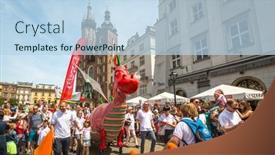  Presentation with dragons - PPT theme enhanced with krakow-poland-may-31-2015 background and a light blue colored foreground