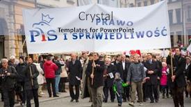  Presentation with political - Colorful presentation design enhanced with festive background with natural bokeh backdrop and a sky blue colored foreground