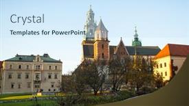  Presentation with president - Presentation theme consisting of krakow-poland-oct-19 background and a cool aqua colored foreground