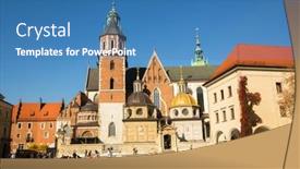  Presentation with president - Colorful presentation enhanced with krakow-poland-oct-22 backdrop and a teal colored foreground