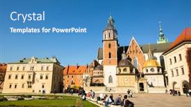  Presentation with president - Audience pleasing presentation consisting of krakow-poland-oct-22 backdrop and a teal colored foreground