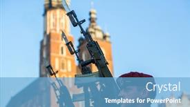  Presentation with soldiers - Slide deck consisting of krakow-poland-sep-10-2016 background and a light blue colored foreground