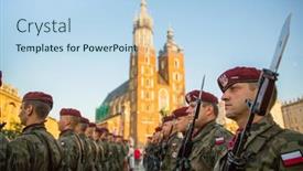  Presentation with soldiers - PPT layouts consisting of krakow-poland-sep-10-2016 background and a light blue colored foreground