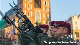  Presentation with soldiers - Amazing PPT layouts having krakow-poland-sep-10-2016 backdrop and a tawny brown colored foreground