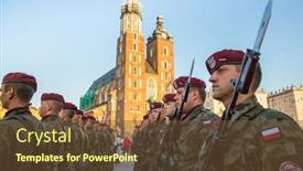  Presentation with soldiers - Cool new slides with krakow-poland-sep-10-2016 backdrop and a tawny brown colored foreground