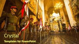  Presentation with feast - Slide deck with krakow-poland-sep-21-unidentified background and a tawny brown colored foreground