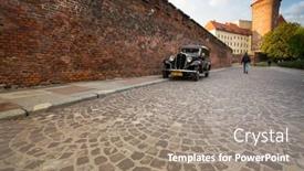  Presentation with president - Presentation design with krakow-poland-sep-21 background and a coral colored foreground