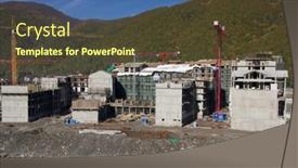  Presentation with building - Presentation design consisting of krasnaya-polyana-sochi-building background and a tawny brown colored foreground