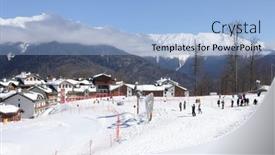  Presentation with olympic games - Cool new presentation theme with krasnaya-polyana-sochi-russia-mar backdrop and a light blue colored foreground