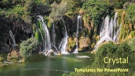  Presentation with bosnia - Beautiful theme featuring kravica-waterfall-on-trebizat-river backdrop and a tawny brown colored foreground