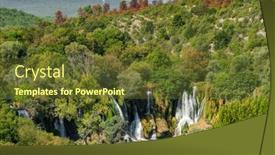  Presentation with bosnia - Cool new slides with kravica-waterfall-on-trebizat-river backdrop and a tawny brown colored foreground