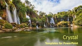  Presentation with animated waterfall - Slides having kravice-waterfall-in-bosnia background and a tawny brown colored foreground