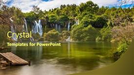  Presentation with bosnia - Presentation design with kravice-waterfall-in-bosnia background and a tawny brown colored foreground