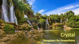  Presentation with bosnia - Beautiful presentation featuring kravice waterfall in bosnia backdrop and a tawny brown colored foreground