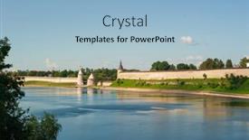  Presentation with russia city - Theme featuring kremlin-tower-of-pskov-city background and a light blue colored foreground