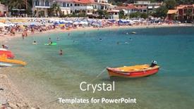  Presentation with beach - Amazing presentation theme having krioneri-beach-in-parga-greece backdrop and a gray colored foreground