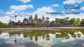  Presentation with temple - Audience pleasing PPT layouts consisting of krishna - angkor wat temple siem reap backdrop and a light blue colored foreground