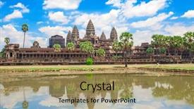  Presentation with temple - Colorful presentation design enhanced with krishna - angkor wat temple siem reap backdrop and a coral colored foreground