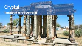  Presentation with jain temple - Beautiful presentation theme featuring krishna - ghantai temple small jain temple backdrop and a teal colored foreground