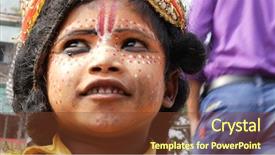  Presentation with shiva - Amazing slides having krishna - indian kid dressing like god backdrop and a tawny brown colored foreground