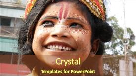  Presentation with varanasi - Amazing slides having krishna - indian kid dressing like god backdrop and a tawny brown colored foreground