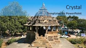  Presentation with india temple - Cool new theme with krishna - nandi temple western group khajuraho backdrop and a light blue colored foreground
