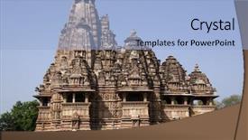  Presentation with krishna - Amazing PPT theme having krishna - one of the temples backdrop and a light blue colored foreground