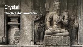  Presentation with krishna - Presentation featuring krishna - stone bas relief background and a dark gray colored foreground