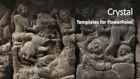  Presentation with krishna - Amazing presentation design having krishna - stone bas relief backdrop and a dark gray colored foreground