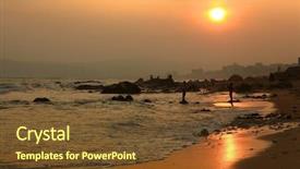  Presentation with andhra pradesh - PPT layouts enhanced with krishna - sun set over visakhapatnam beach background and a tawny brown colored foreground