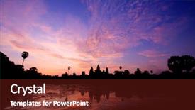  Presentation with krishna - Presentation having krishna - sunrise in angkor wat temple background and a tawny brown colored foreground