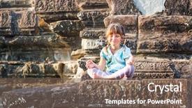  Presentation with save girl child - Amazing theme having krishna - young happy child girl tourist backdrop and a violet colored foreground