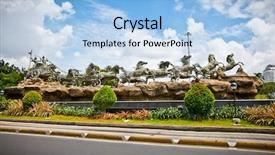  Presentation with java island - Colorful slides enhanced with krishna and arjuna statues backdrop and a light blue colored foreground