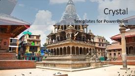  Presentation with krishna - PPT theme enhanced with krishna mandir temple durbar square background and a light blue colored foreground