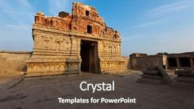  Presentation with india temple - Colorful slide set enhanced with krishna temple entrance on sunset backdrop and a tawny brown colored foreground