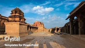  Presentation with krishna - Colorful PPT theme enhanced with krishna temple on sunset royal backdrop and a coral colored foreground