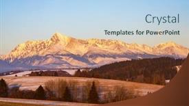  Presentation with sunset - Presentation theme having krivan-mountain-during-sunset background and a light blue colored foreground