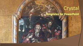  Presentation with church altar - PPT theme featuring krizevci-croatia-may-09-2012 background and a tawny brown colored foreground