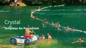  Presentation with boat river - PPT layouts enhanced with krka-national-park-croatia-jul background and a ocean colored foreground