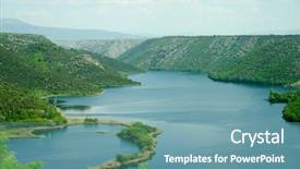  Presentation with croatia - Presentation theme enhanced with krka national park croatia background and a teal colored foreground