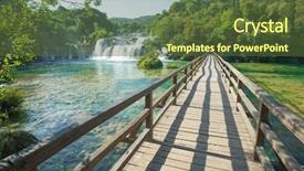  Presentation with eight - Colorful presentation design enhanced with krka national park is one backdrop and a tawny brown colored foreground