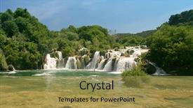  Presentation with waterfalls - Presentation theme having krka waterfalls croatia background and a yellow colored foreground