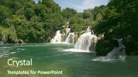  Presentation with waterfalls - Beautiful slides featuring krka waterfalls croatia backdrop and a ocean colored foreground