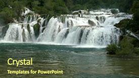  Presentation with waterfalls - Presentation consisting of krka waterfalls croatia with a total drop of 242 meters the krka river is a natural and karst phenomenon background and a tawny brown colored foreground
