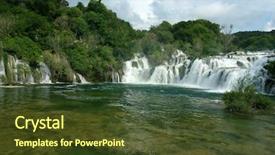  Presentation with waterfalls - Amazing theme having krka waterfalls croatia backdrop and a tawny brown colored foreground