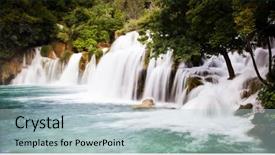 Presentation with waterfalls - Slides with nd - krka waterfalls background and a light blue colored foreground