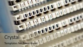  Presentation with switchboard - Theme featuring kronos - empty telephone switchboard panel background and a coral colored foreground