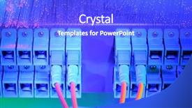 Presentation with network cable - PPT layouts having kronos - fiber optical network cable background and a cobalt blue colored foreground