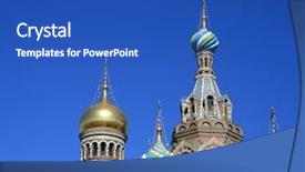  Presentation with st petersburg russia landmarks - Presentation with krovi cathedral st petersburg russia background and a teal colored foreground